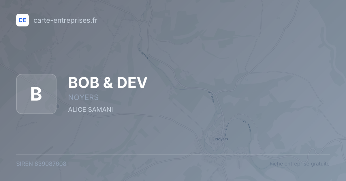 BOB & DEV — 839087608 — fiche entreprise