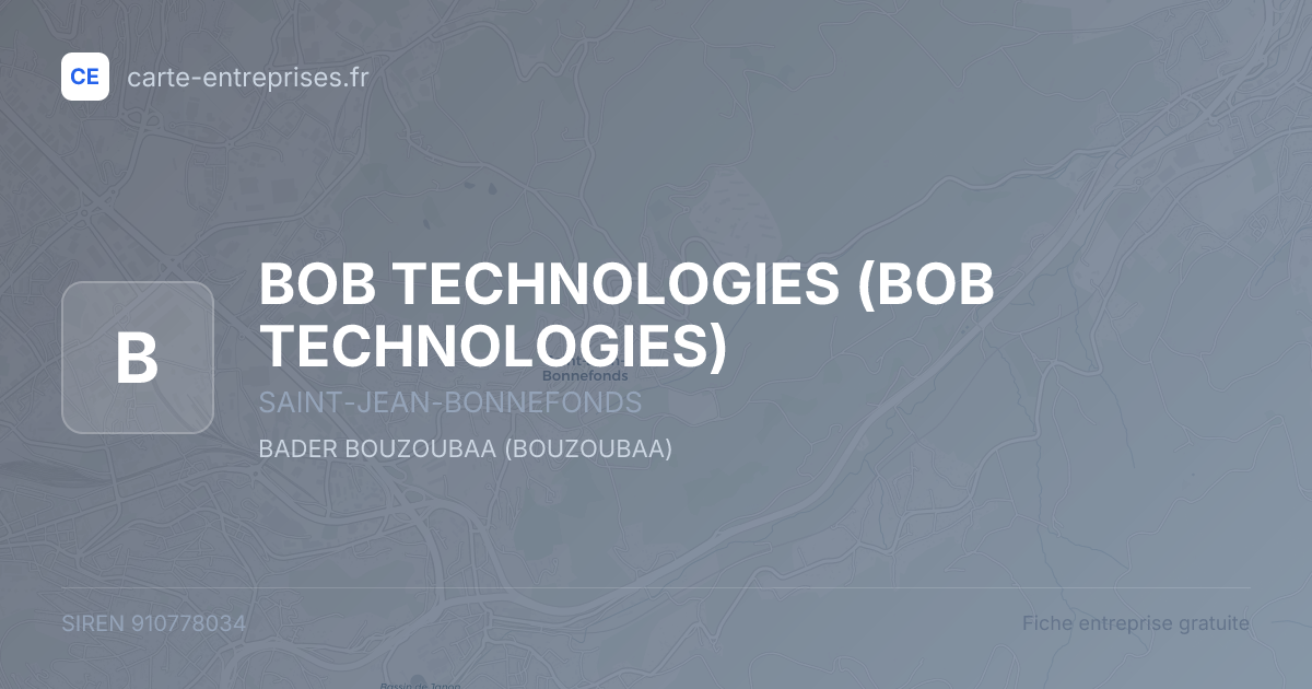BOB TECHNOLOGIES — 910778034 — fiche entreprise
