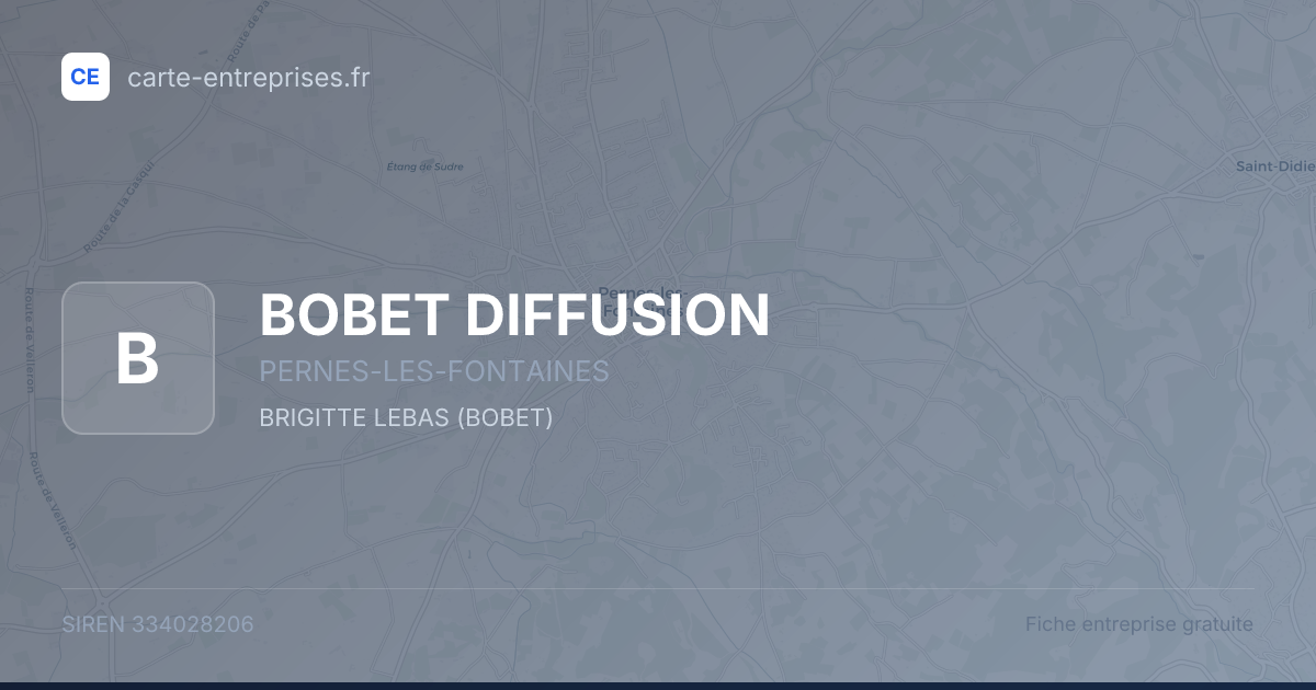 BOBET DIFFUSION — 334028206 — fiche entreprise