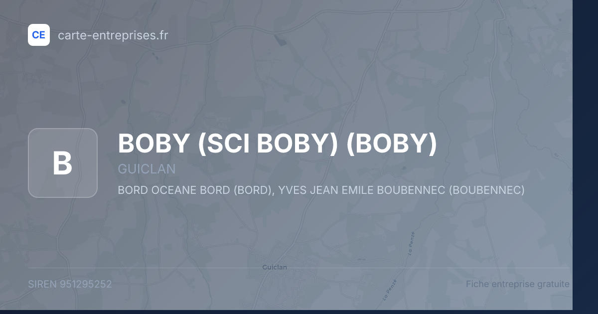 BOBY (SCI BOBY) (BOBY) — 951295252 — fiche entreprise