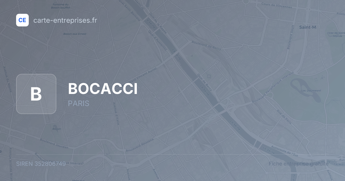 BOCACCI — 352806749 — fiche entreprise