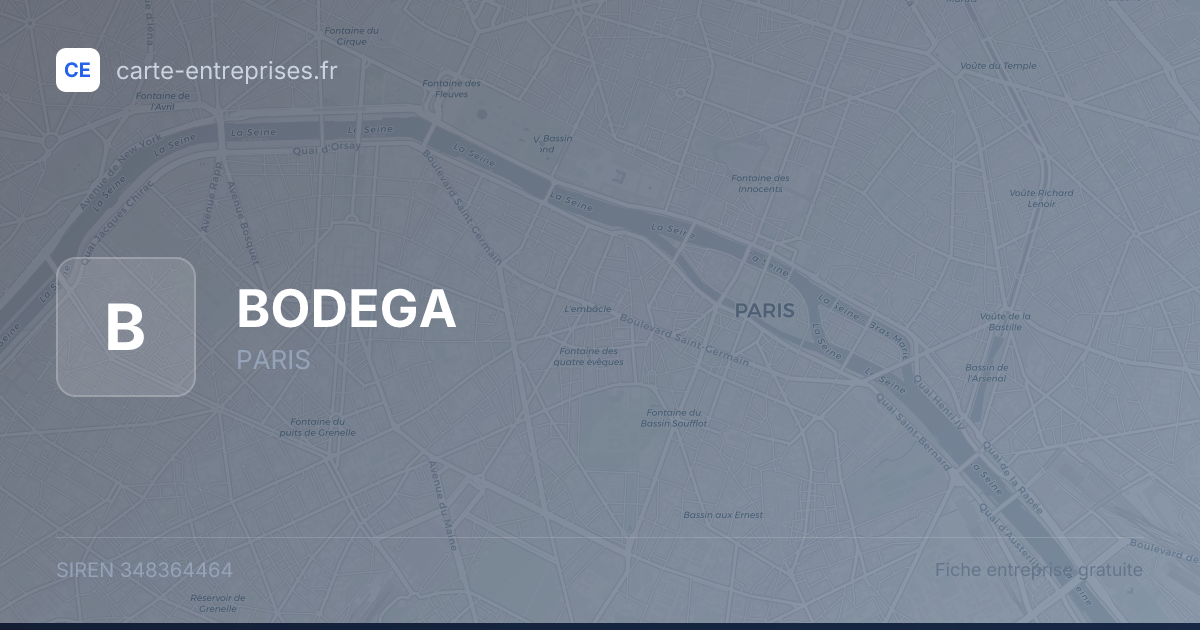 BODEGA — 348364464 — fiche entreprise