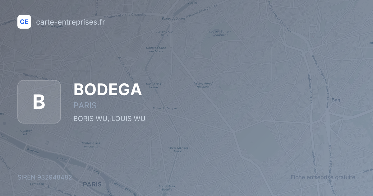 BODEGA — 932948482 — fiche entreprise