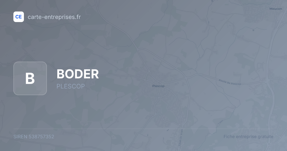 BODER — 538757352 — fiche entreprise