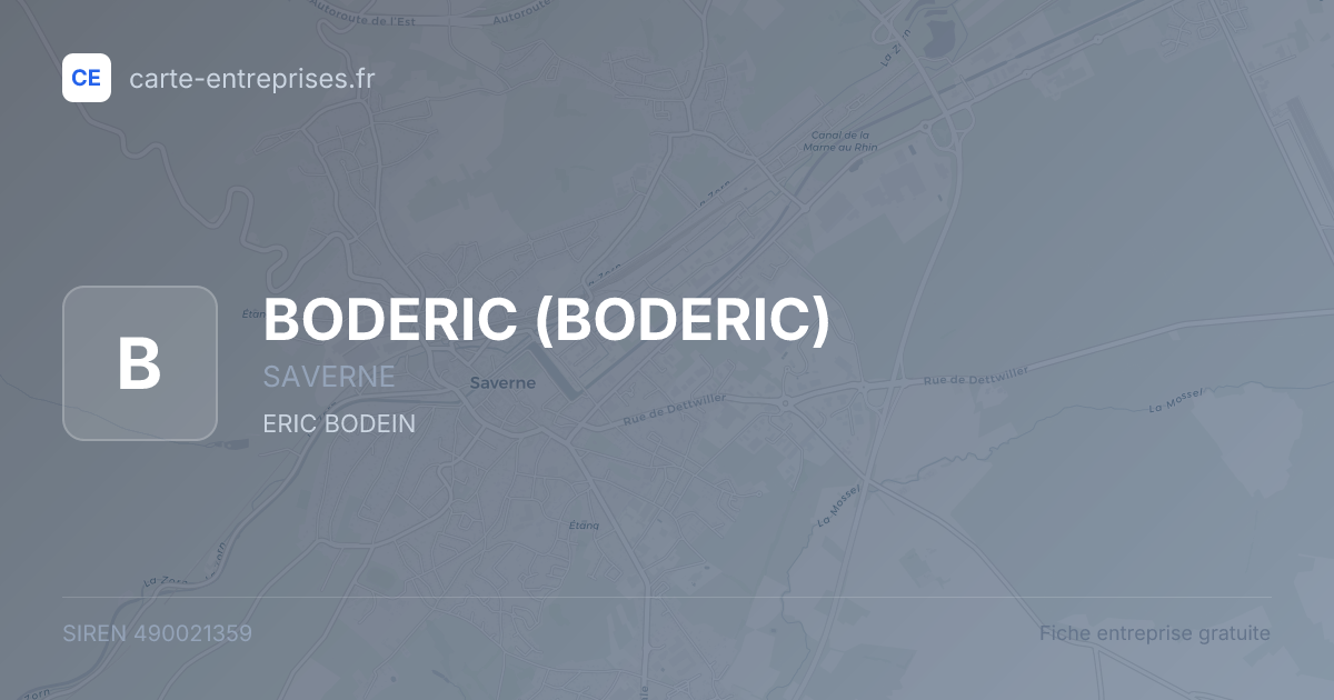 BODERIC — 490021359 — fiche entreprise