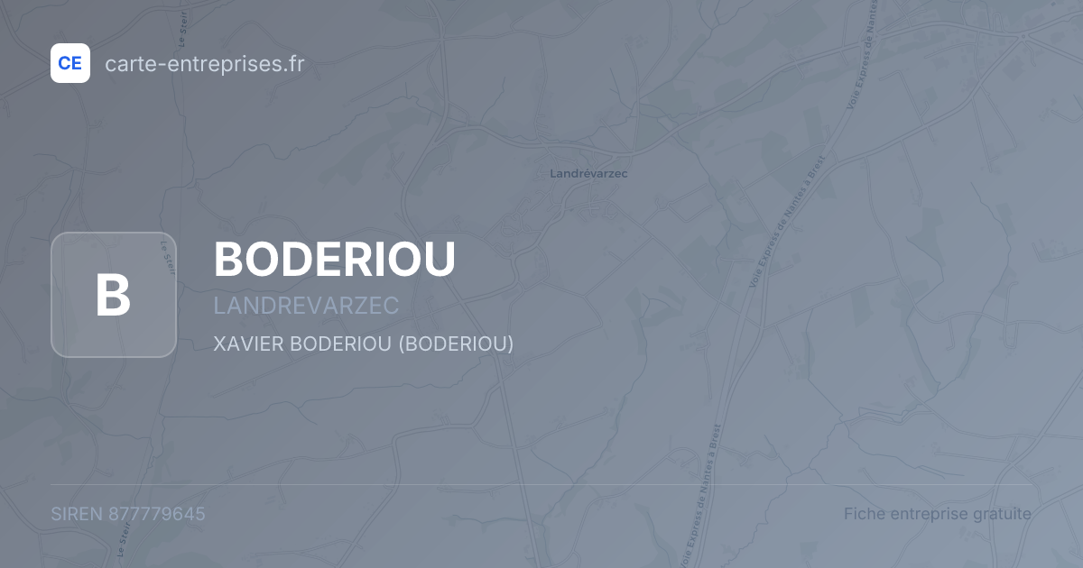 BODERIOU — 877779645 — fiche entreprise
