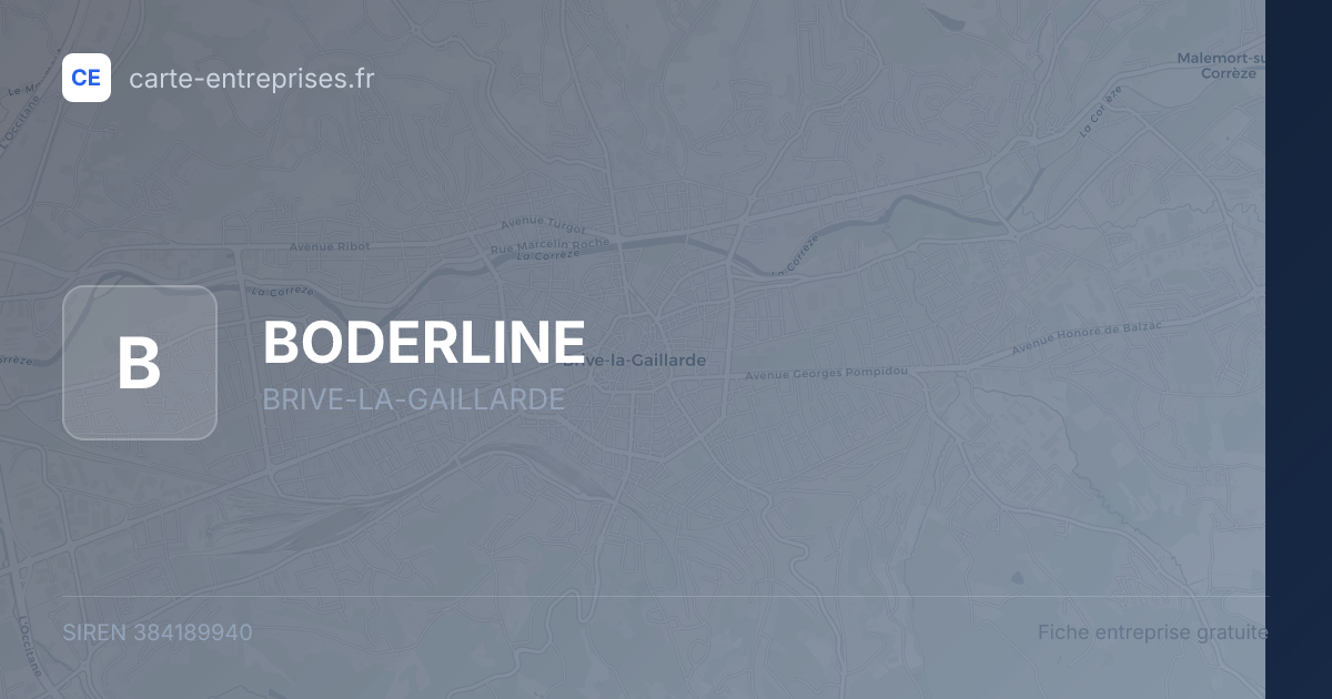 BODERLINE — 384189940 — fiche entreprise