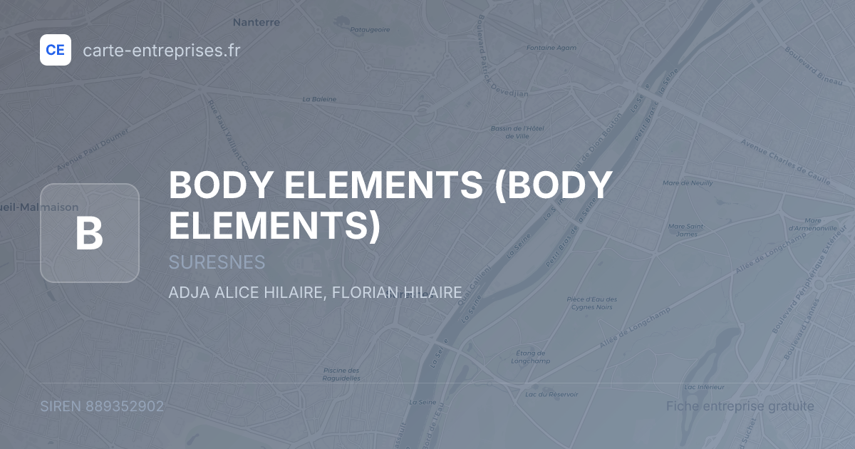 BODY ELEMENTS — 889352902 — fiche entreprise