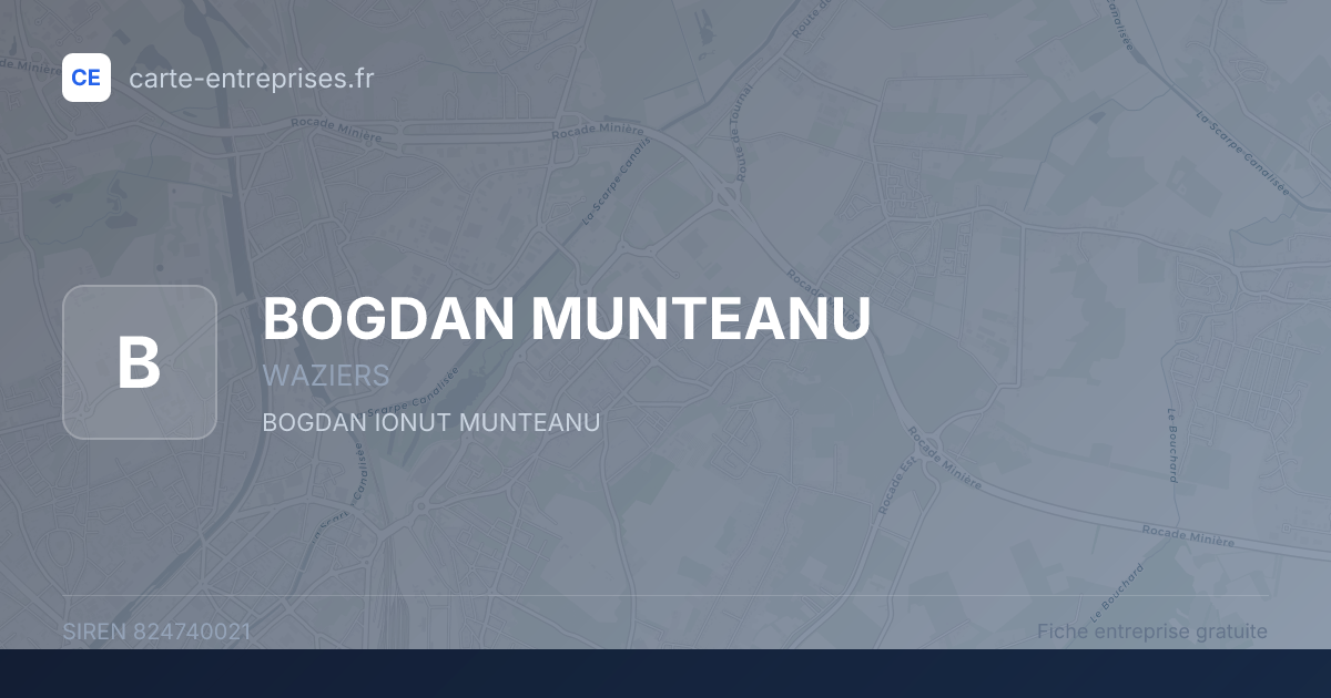 BOGDAN MUNTEANU — 824740021 — fiche entreprise