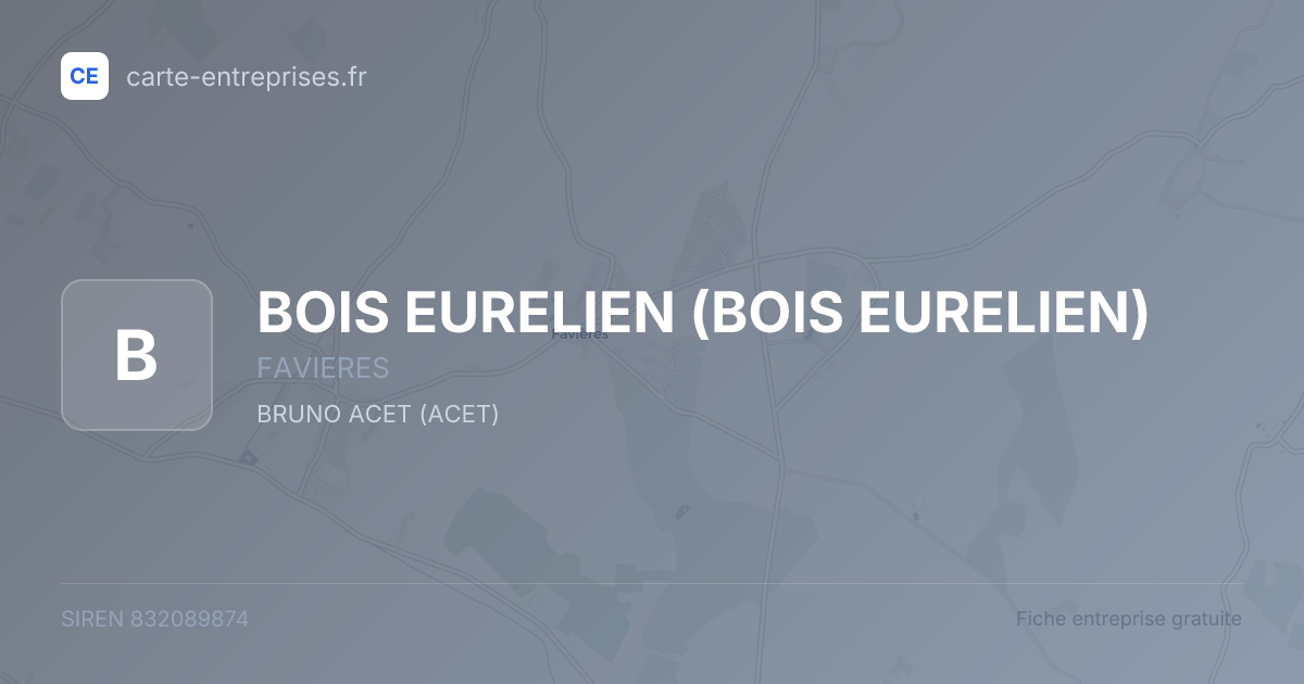 BOIS EURELIEN — 832089874 — fiche entreprise
