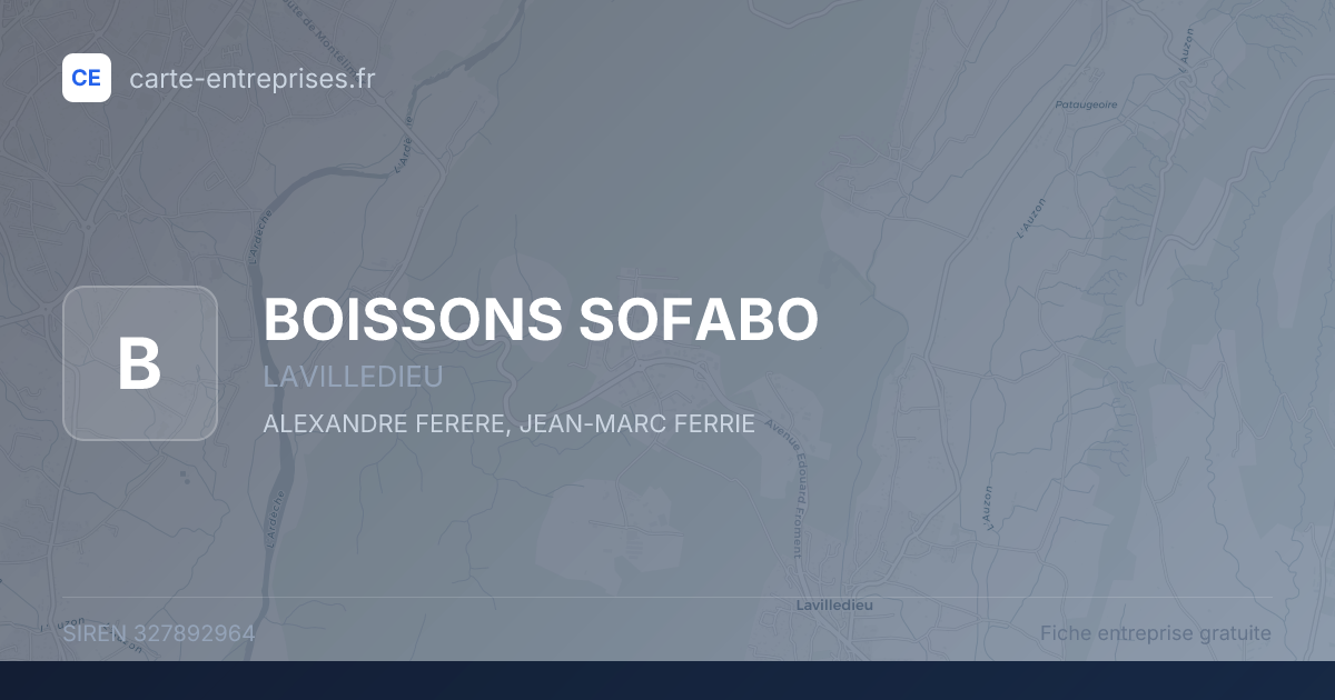 BOISSONS SOFABO — 327892964 — fiche entreprise