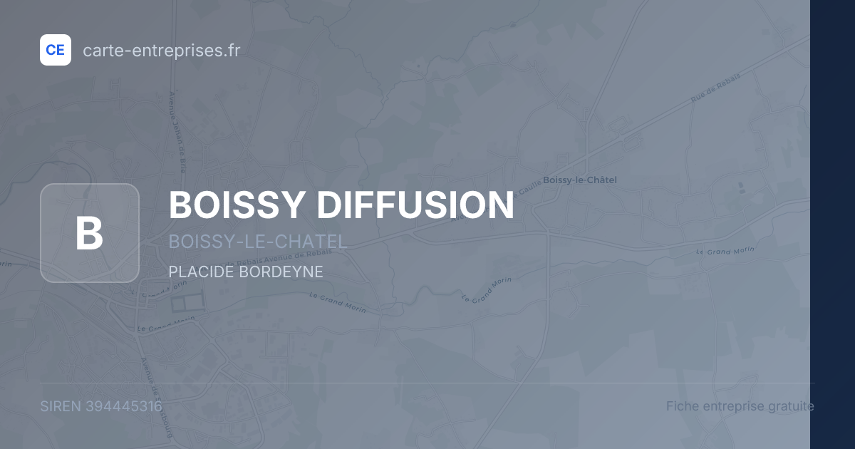 BOISSY DIFFUSION — 394445316 — fiche entreprise