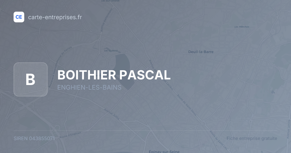 BOITHIER PASCAL — 043855071 — fiche entreprise