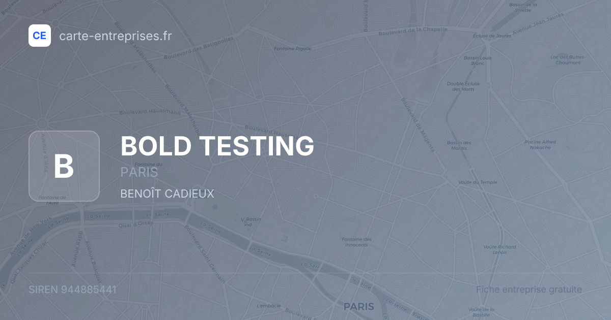 BOLD TESTING — 944885441 — fiche entreprise
