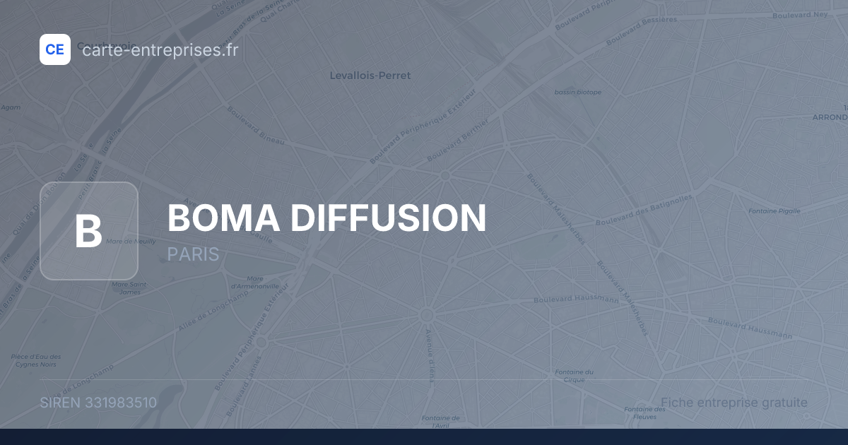 BOMA DIFFUSION — 331983510 — fiche entreprise