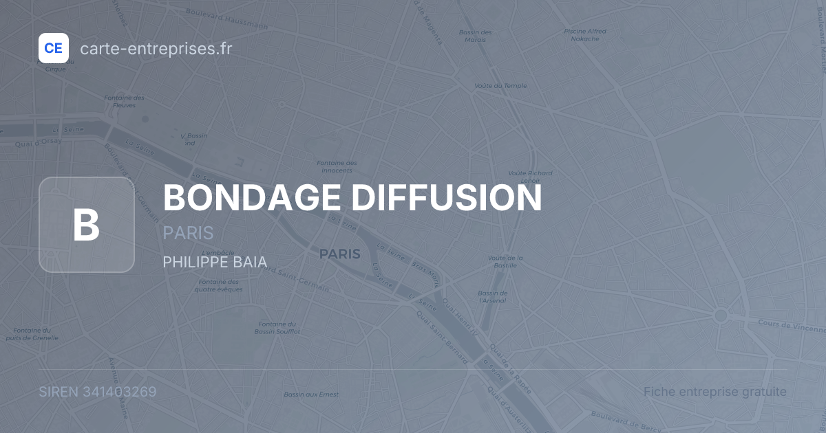 BONDAGE DIFFUSION — 341403269 — fiche entreprise