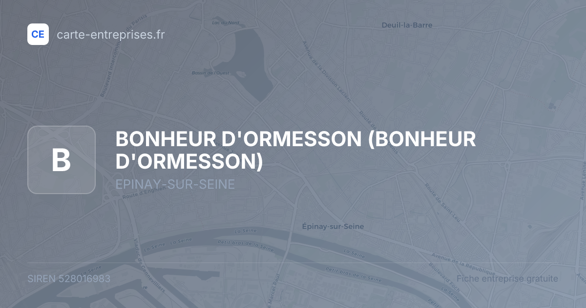 BONHEUR D'ORMESSON — 528016983 — fiche entreprise