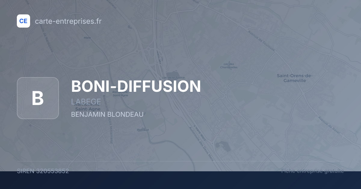 BONI-DIFFUSION — 320553852 — fiche entreprise