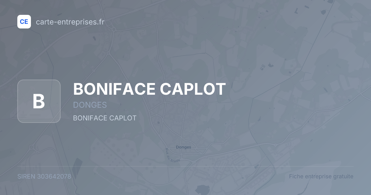 BONIFACE CAPLOT — 303642078 — fiche entreprise