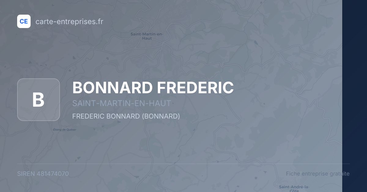 BONNARD FREDERIC — 481474070 — fiche entreprise
