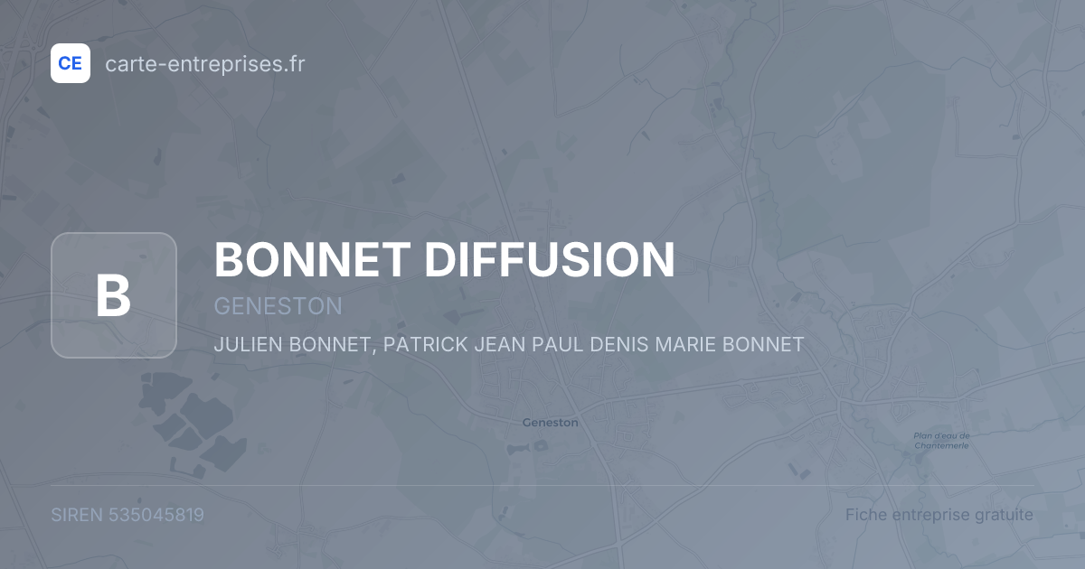 BONNET DIFFUSION — 535045819 — fiche entreprise