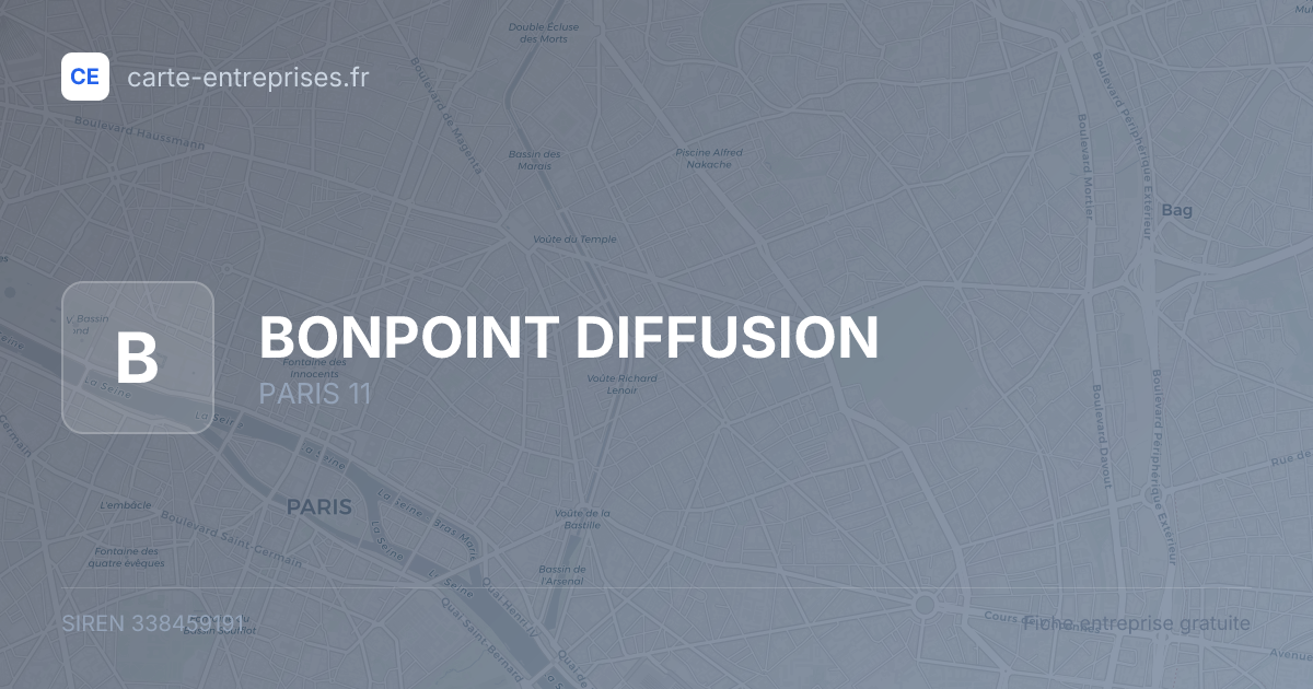 BONPOINT DIFFUSION — 338459191 — fiche entreprise