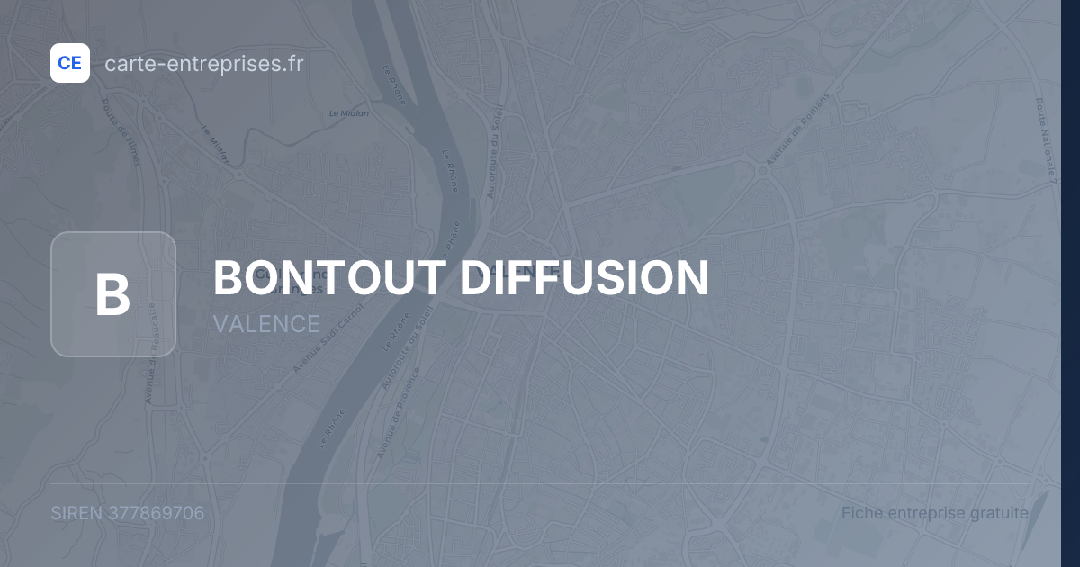 BONTOUT DIFFUSION — 377869706 — fiche entreprise