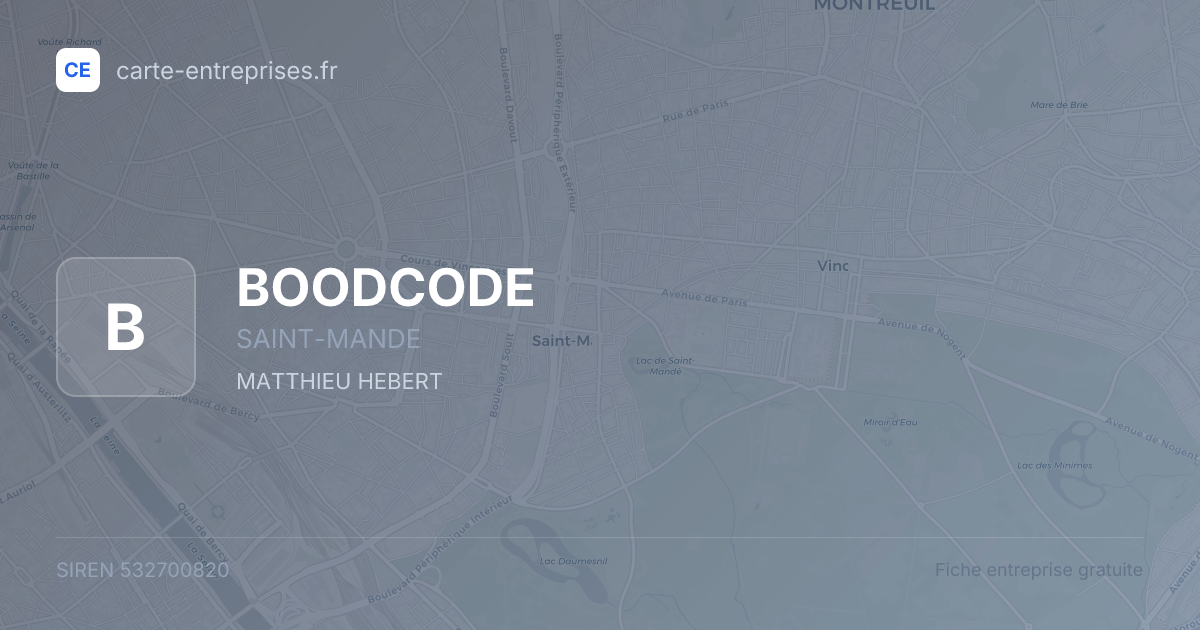 BOODCODE — 532700820 — fiche entreprise