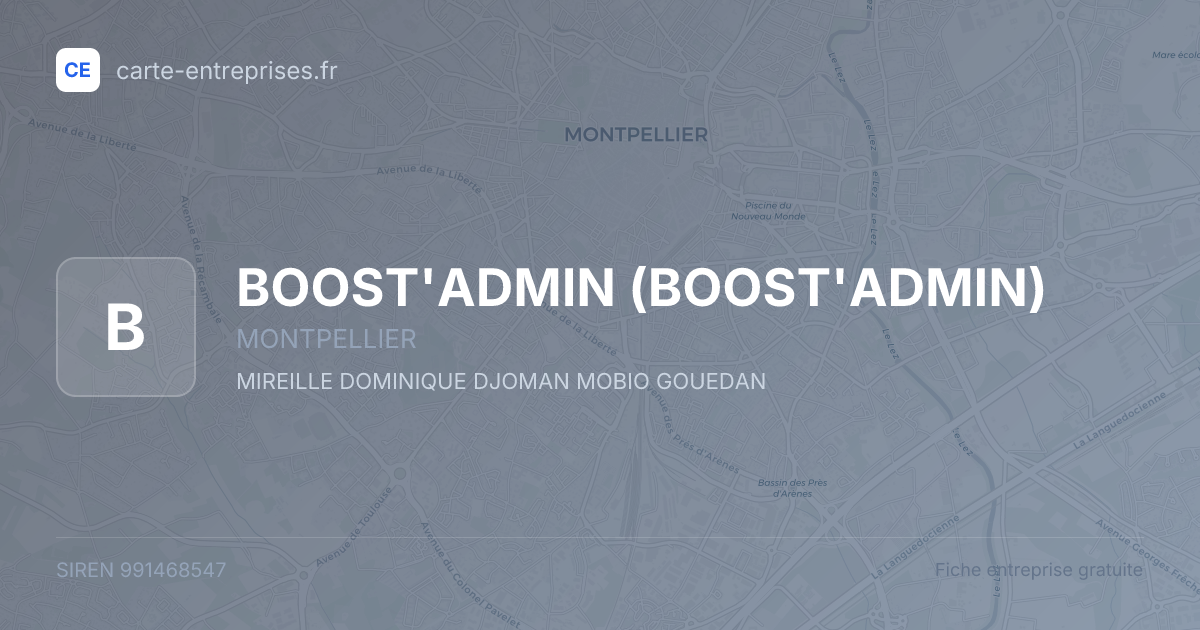 BOOST'ADMIN — 991468547 — fiche entreprise