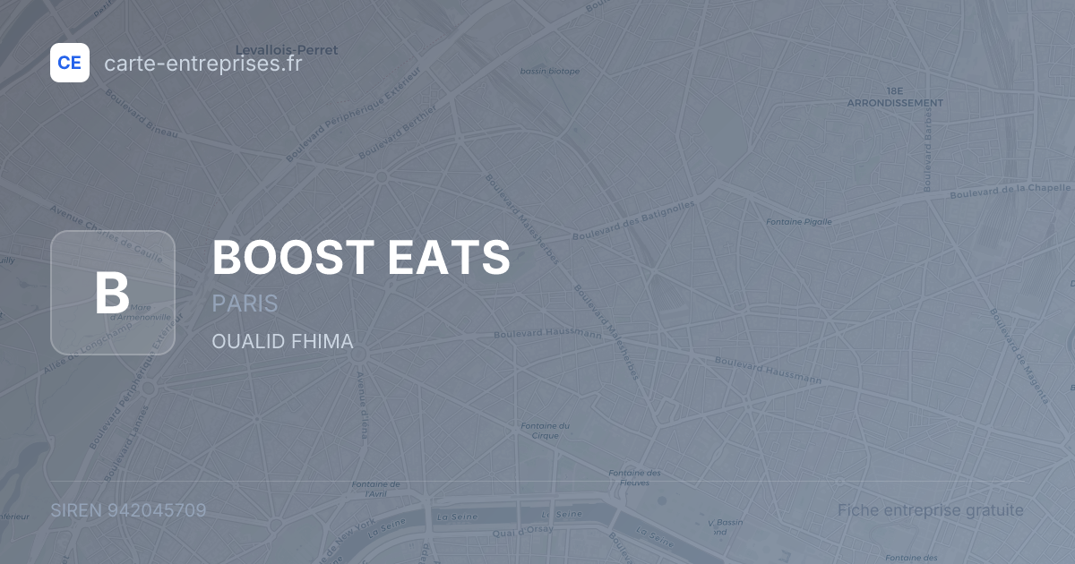 BOOST EATS — 942045709 — fiche entreprise