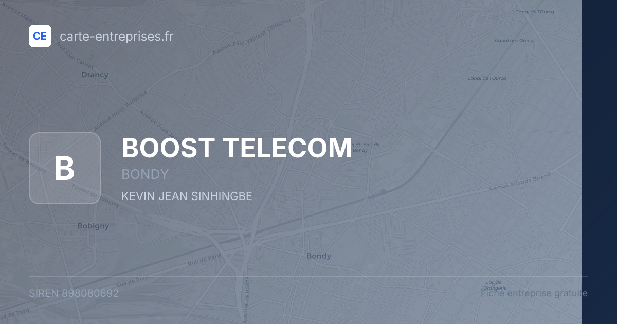 BOOST TELECOM — 898080692 — fiche entreprise