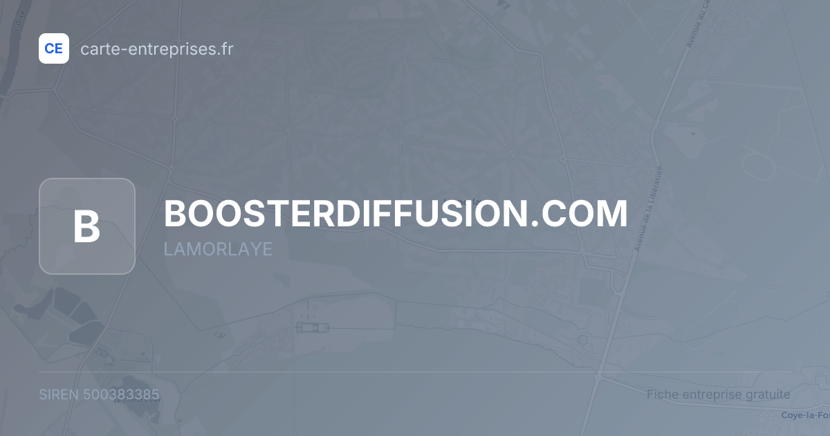 BOOSTERDIFFUSION.COM — 500383385 — fiche entreprise