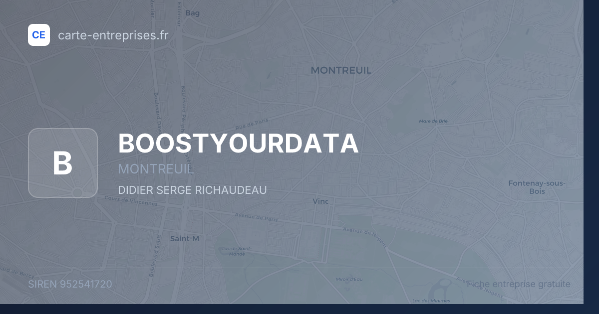 BOOSTYOURDATA — 952541720 — fiche entreprise