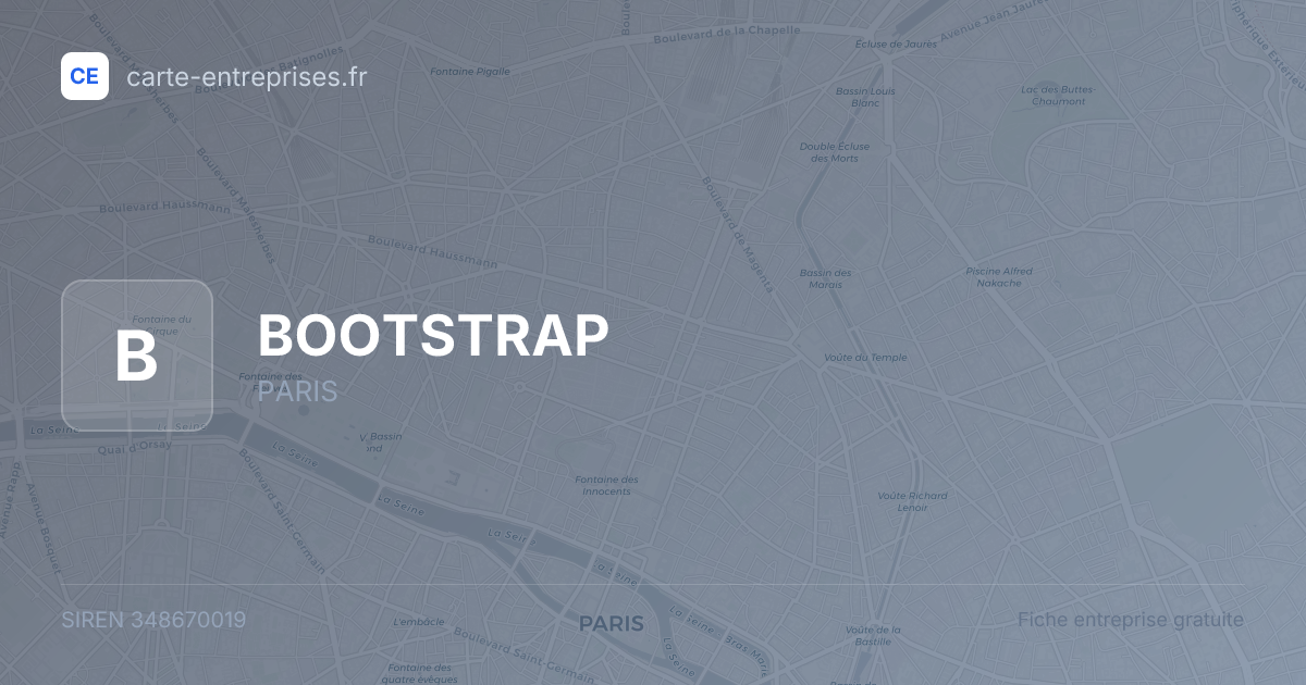 BOOTSTRAP — 348670019 — fiche entreprise