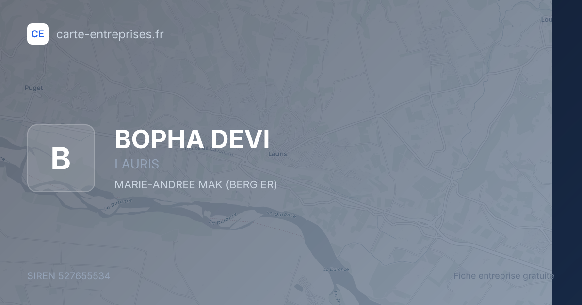 BOPHA DEVI — 527655534 — fiche entreprise