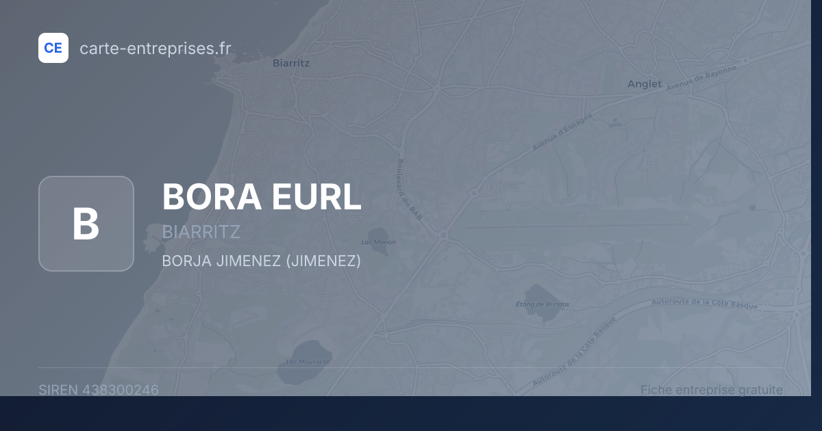 BORA EURL — 438300246 — fiche entreprise