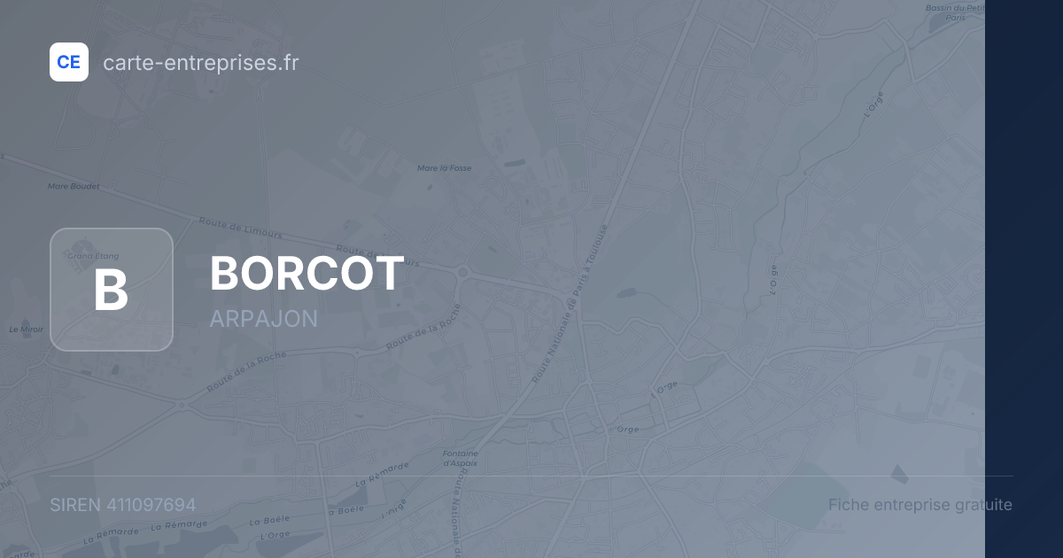 BORCOT — 411097694 — fiche entreprise