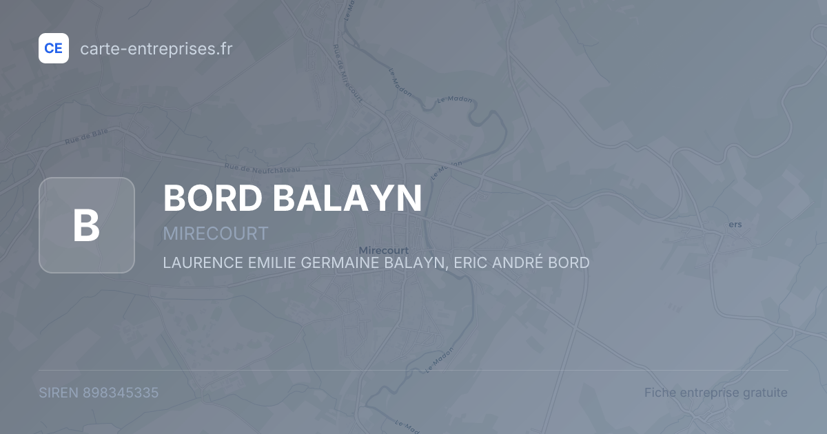 BORD BALAYN — 898345335 — fiche entreprise