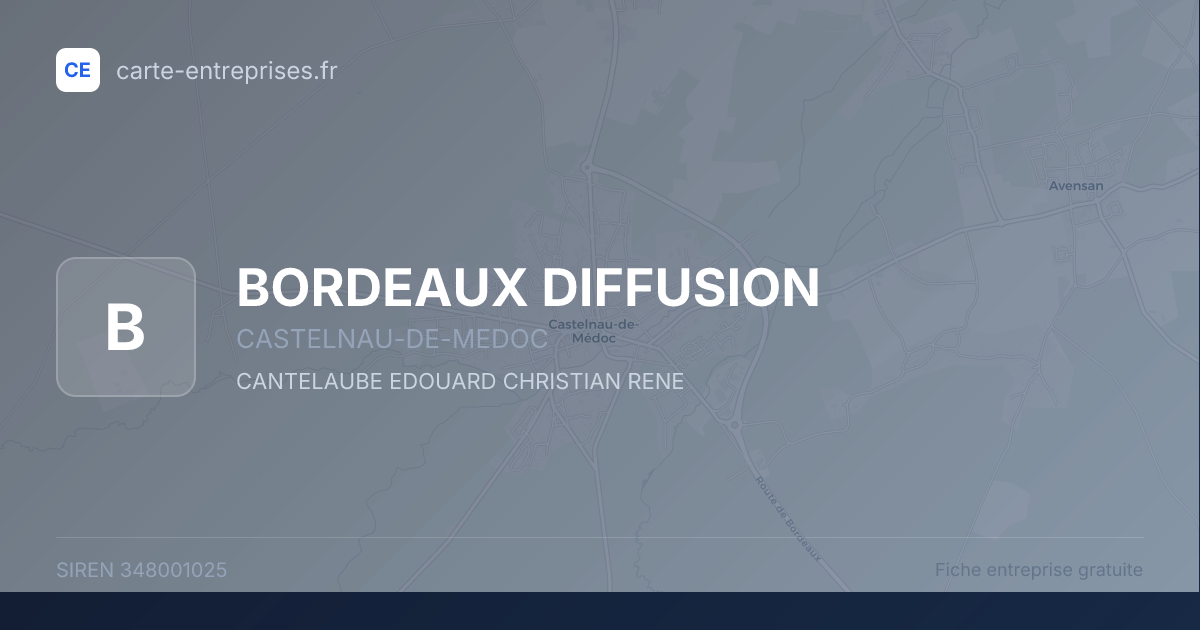 BORDEAUX DIFFUSION — 348001025 — fiche entreprise