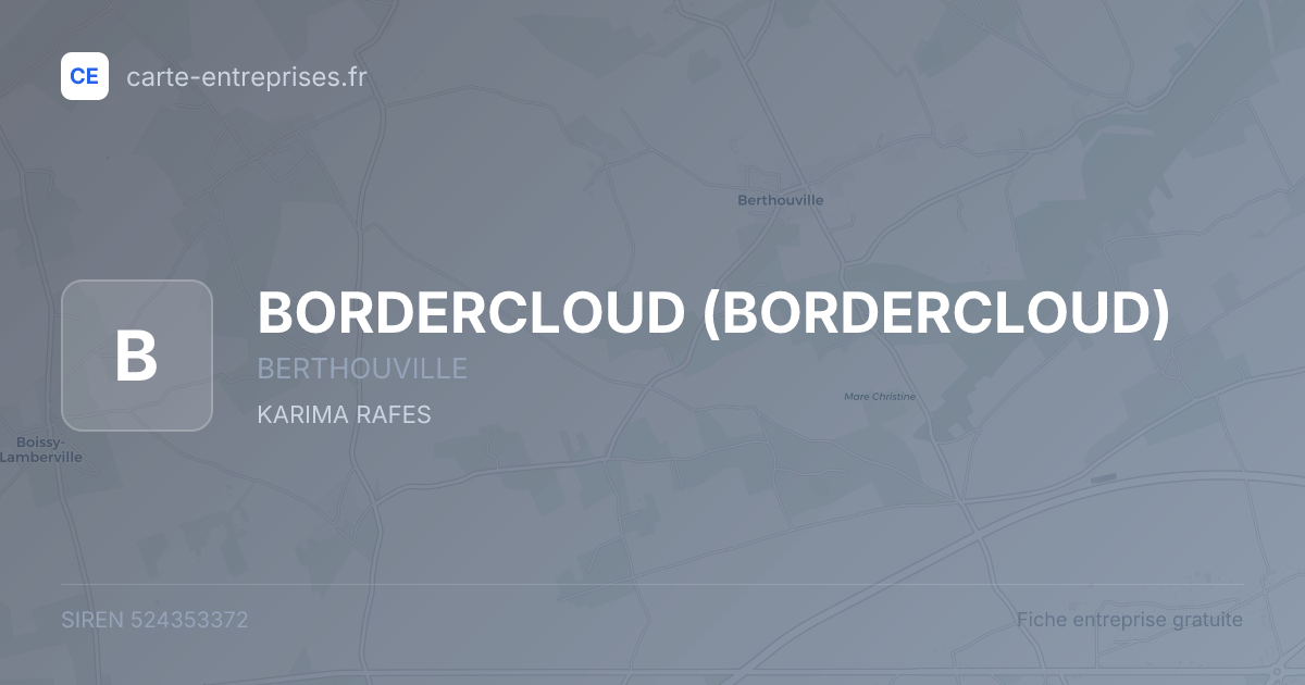 BORDERCLOUD — 524353372 — fiche entreprise