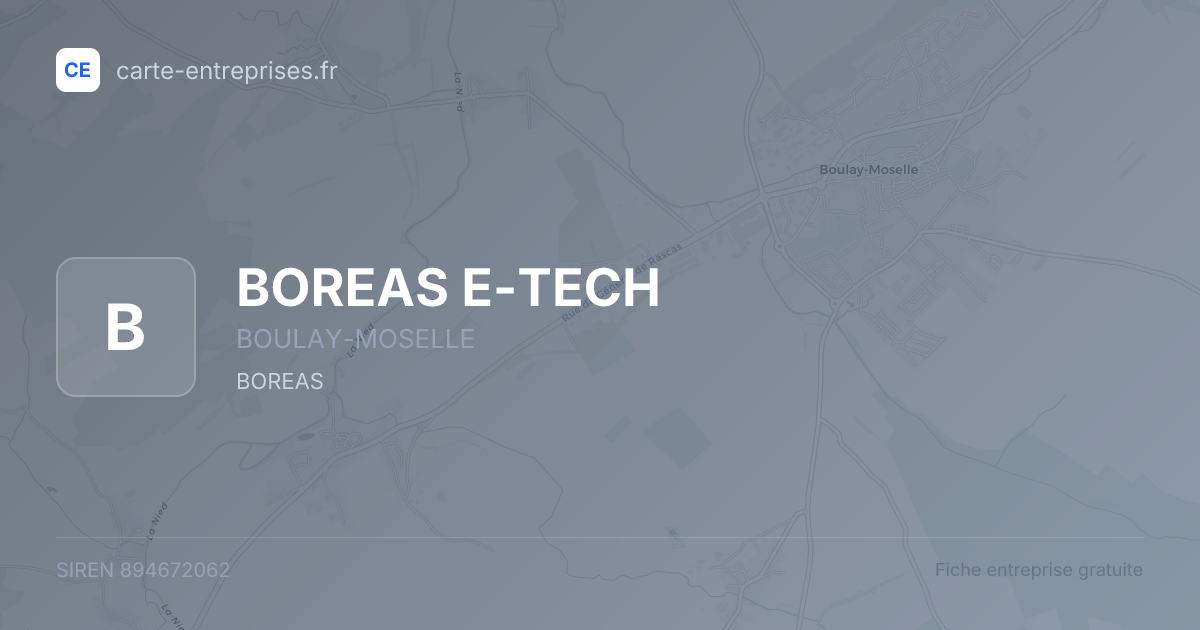 BOREAS E-TECH — 894672062 — fiche entreprise
