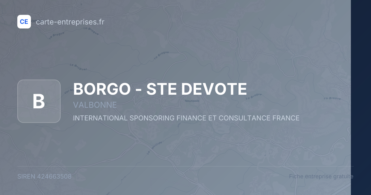BORGO - STE DEVOTE — 424663508 — fiche entreprise