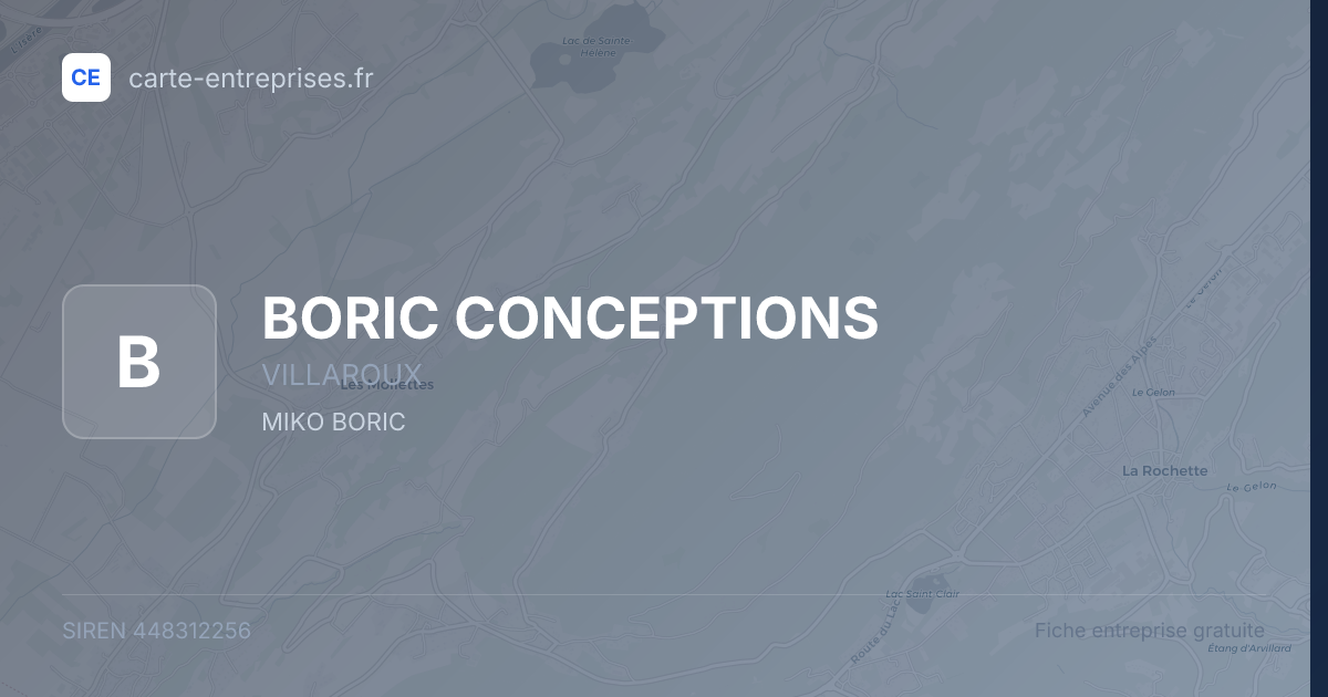 BORIC CONCEPTIONS — 448312256 — fiche entreprise
