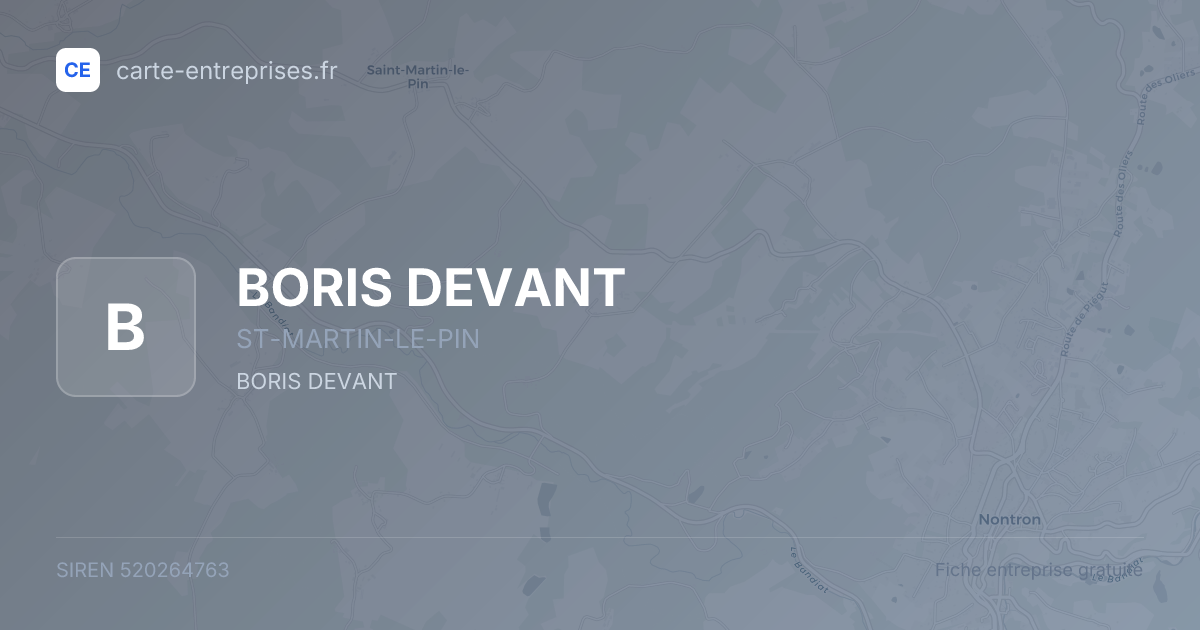 BORIS DEVANT — 520264763 — fiche entreprise