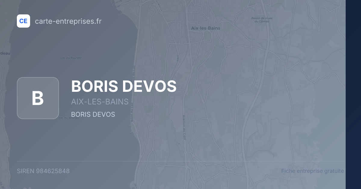 BORIS DEVOS — 984625848 — fiche entreprise