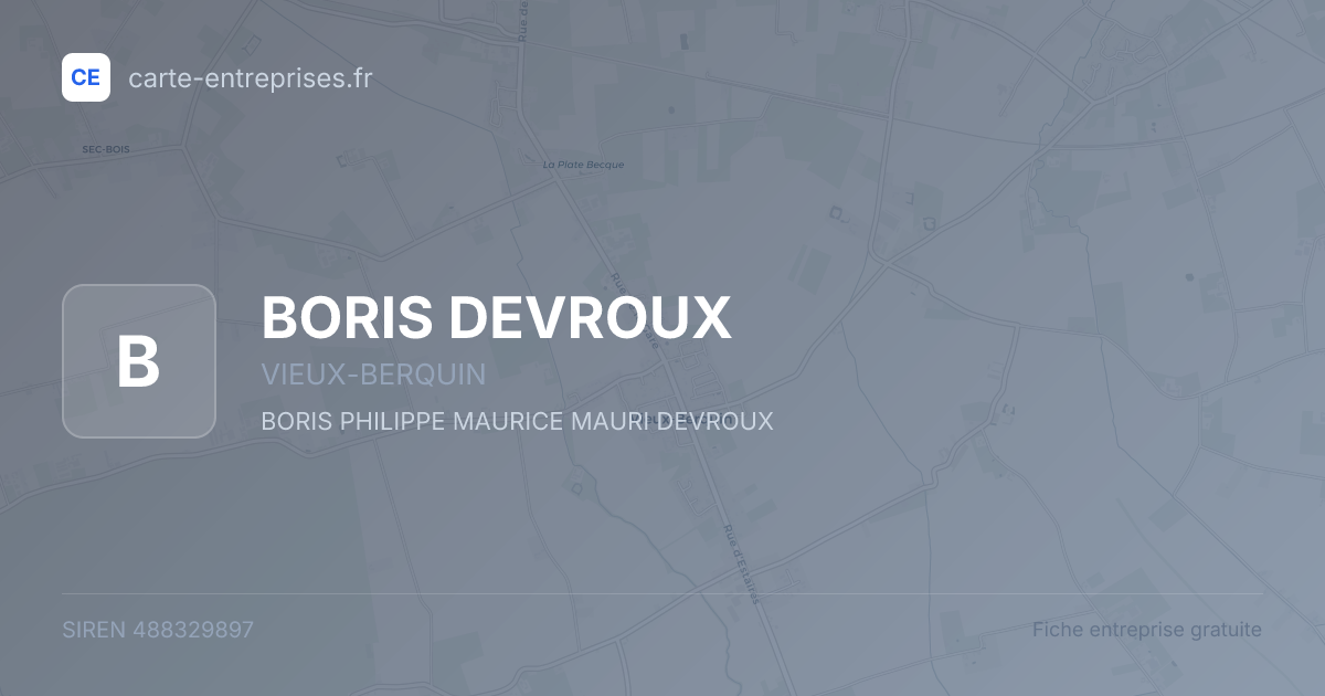 BORIS DEVROUX — 488329897 — fiche entreprise
