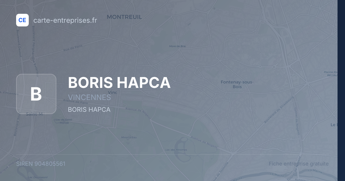 BORIS HAPCA — 904805561 — fiche entreprise