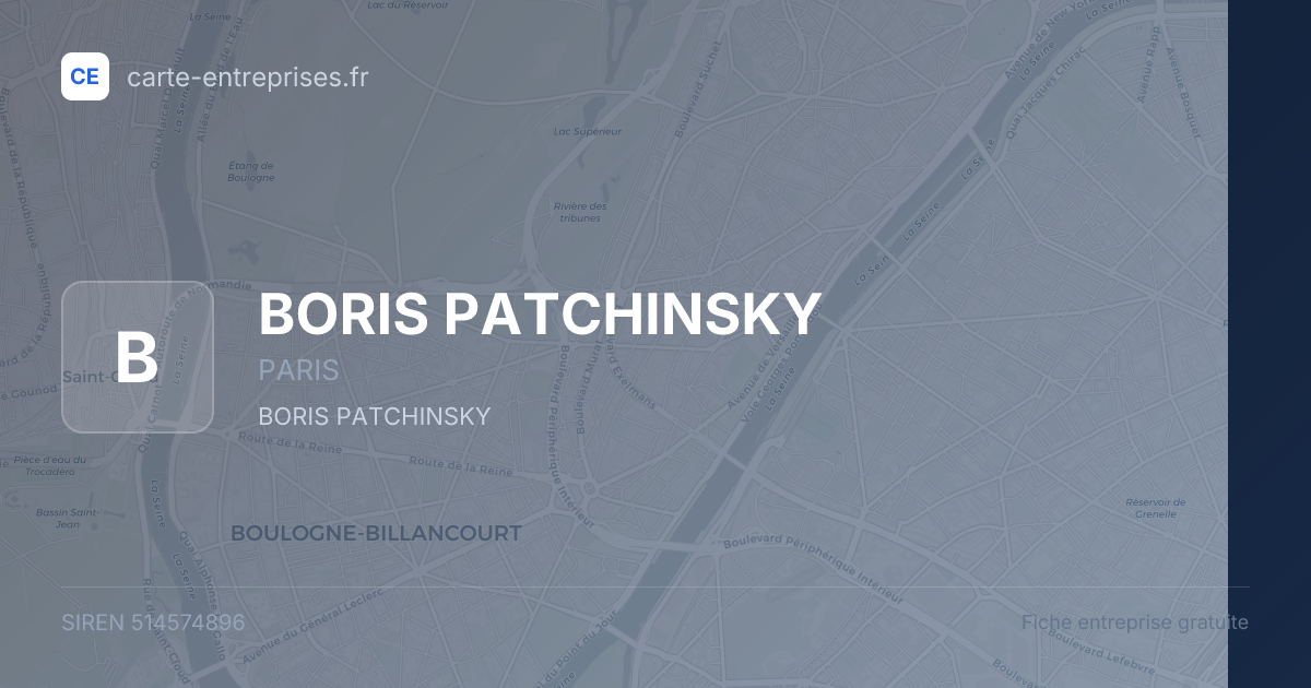 BORIS PATCHINSKY — 514574896 — fiche entreprise