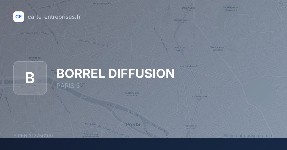 BORREL DIFFUSION — 312756109 — fiche entreprise
