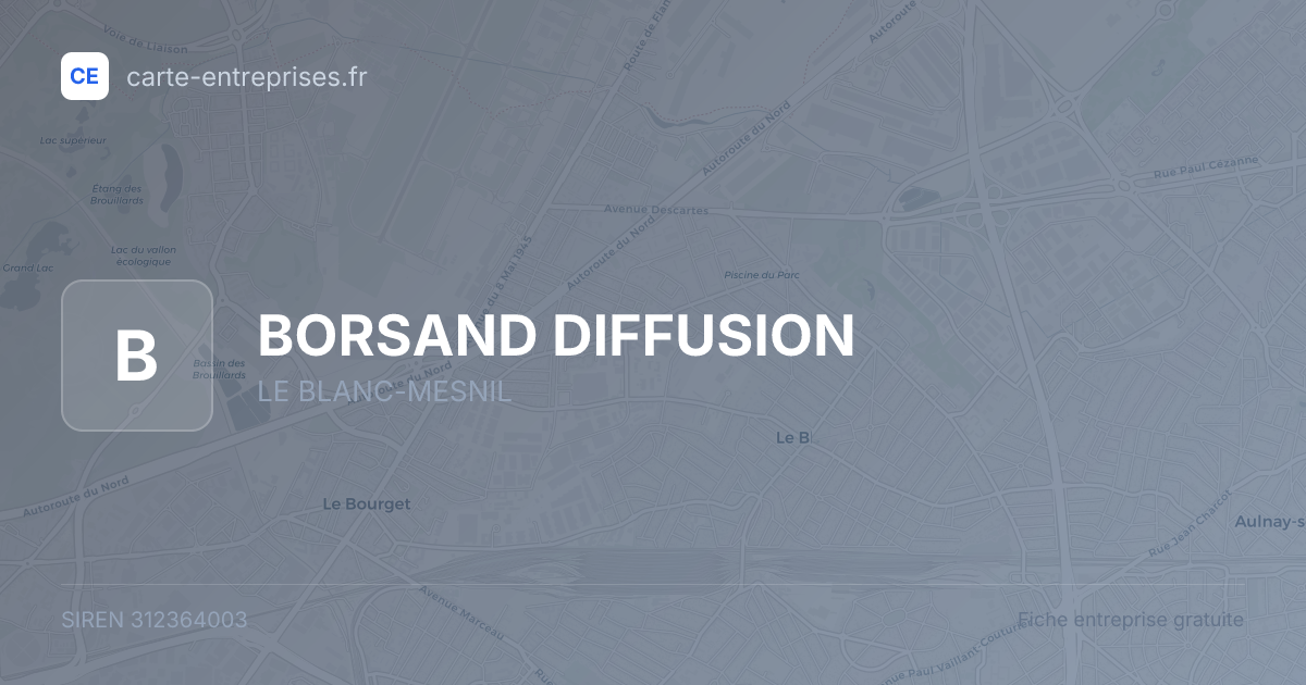 BORSAND DIFFUSION — 312364003 — fiche entreprise